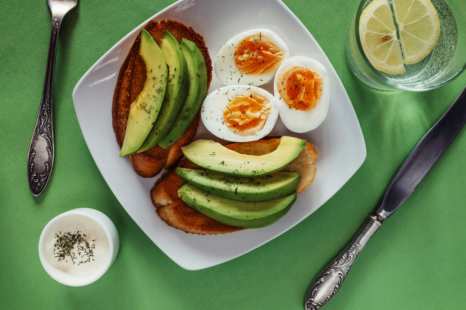 Avocado toast with hard boiled egg