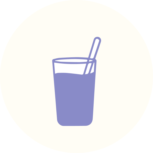 Purple cup mixing liquid