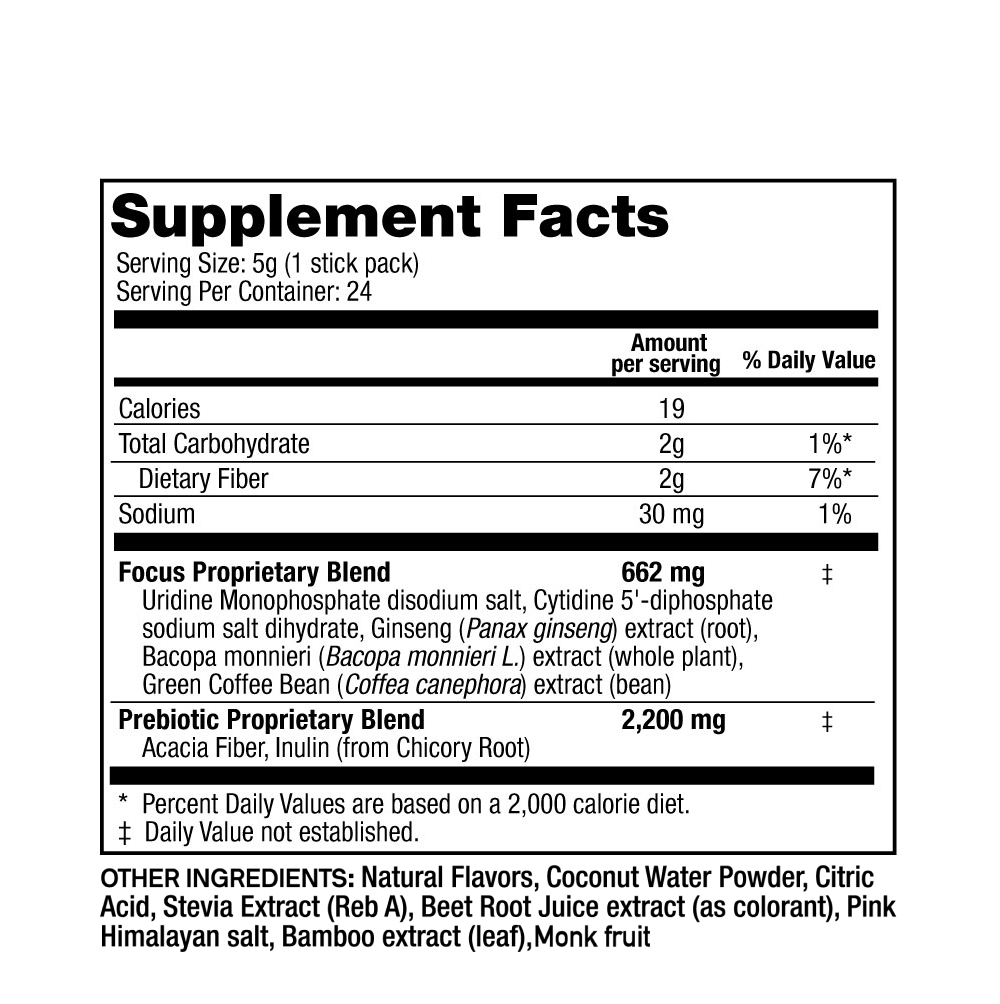 Focus 24pk Supplement Facts