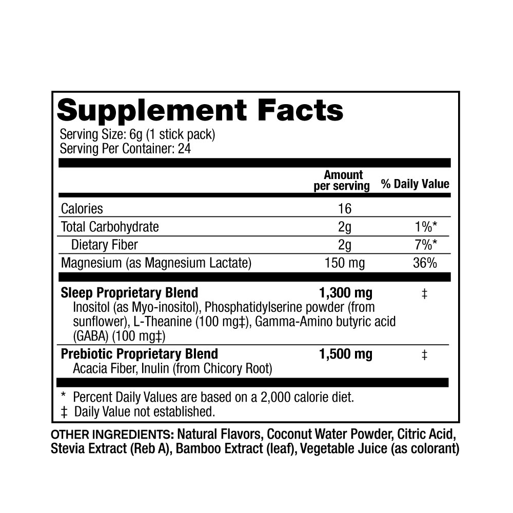 Rootine Sleep supplement facts